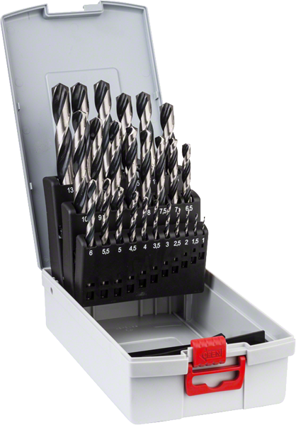 Bosch Professional Pro Box 25 tlg. Spiralbohrer-Set HSS PointTeQ, 1,0-13,0 (2608577352)