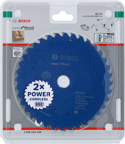 Bosch Professional Kreissägeblatt EX WO H 165x20x36 (2608644508)