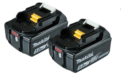 Makita Akku-Set: 2x BL1850B, 18V, 5,0Ah (197288-2)