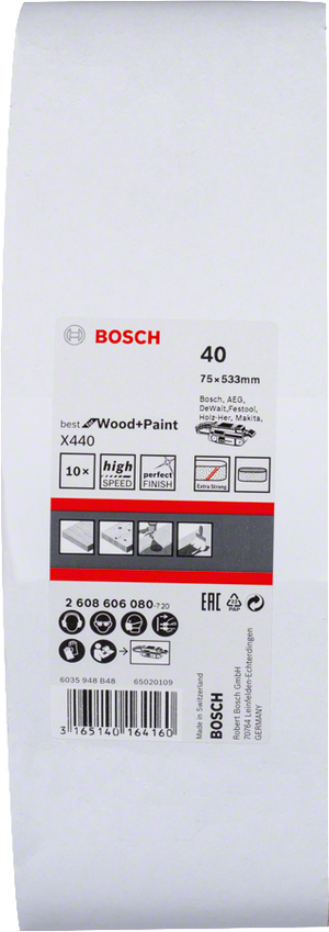 Bosch Professional Schleifband BfWP,75x533mm,K40 (2608606080)