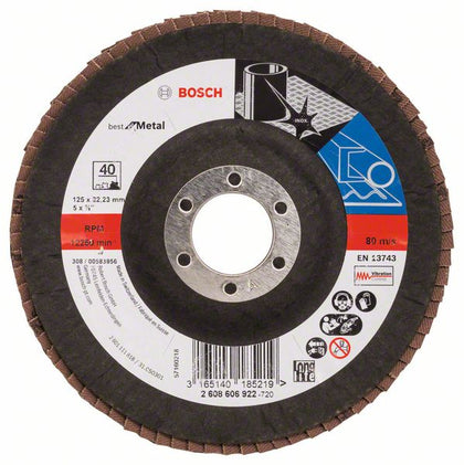 Bosch Professional Faecherschleifscheibe BfM,125mm,K40,1x (2608606922)