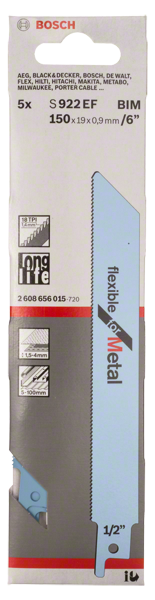 Bosch Professional 5 Säbelsägeblätter S 922 EF (2608656015)