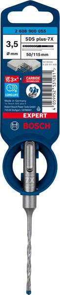 Bosch Professional Expert SDS plus-7X Hammerbohrer, 3,5 x 50 x 115 mm (2608900055)