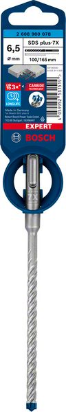 Bosch Professional Expert SDS plus-7X Hammerbohrer, 6,5 x 100 x 165 mm (2608900078)