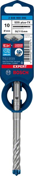 Bosch Professional Expert SDS plus-7X Hammerbohrer, 10 x 50 x 115 mm (2608900096)