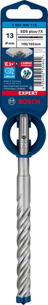 Bosch Professional Expert SDS plus-7X Hammerbohrer, 13 x 100 x 165 mm (2608900116)