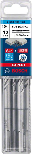 Bosch Professional Expert SDS plus-7X Hammerbohrer, 12 x 100 x 165 mm, 10-tlg. (2608900173)