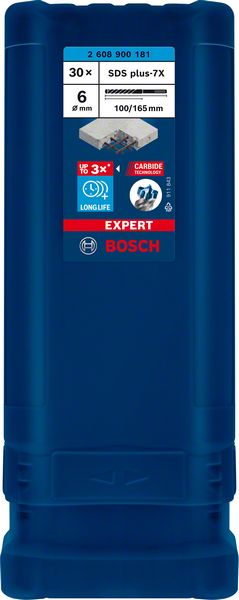 Bosch Professional Expert SDS plus-7X Hammerbohrer, 6 x 100 x 165 mm, 30-tlg. (2608900181)