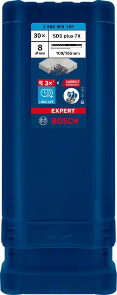 Bosch Professional Expert SDS plus-7X Hammerbohrer, 8 x 100 x 165 mm, 30-tlg. (2608900183)