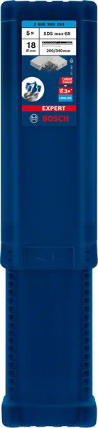 Bosch Professional Expert SDS max-8X Hammerbohrer, 18 x 200 x 340 mm, 5 Stück (2608900263)
