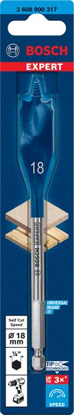 Bosch Professional Expert SelfCut Speed Flachfräsbohrer, 18 x 152 mm (2608900317)