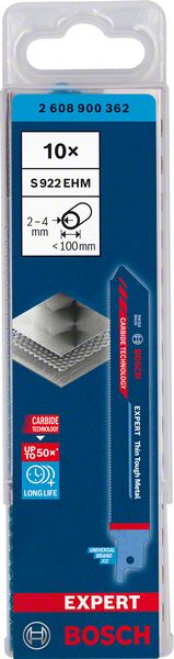 Bosch Professional Expert 'Thin Tough Metal' S 922 EHM Säbelsägeblatt, 10 Stück (2608900362)