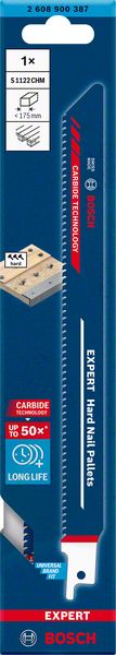 Bosch Professional Expert 'Hard Nail Pallets' S 1122 CHM Säbelsägeblatt, 1 Stück (2608900387)
