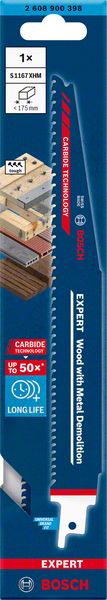Bosch Professional Expert 'Wood with Metal Demolition' S 1167 XHM Säbelsägeblatt, 1 Stück (2608900398)