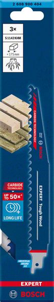 Bosch Professional Expert 'Tough Wood' S 1142 KHM Säbelsägeblatt, 3 Stück (2608900404)