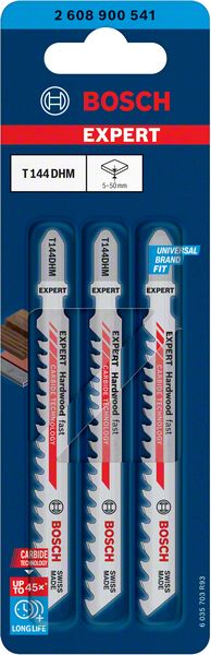 Bosch Professional Expert 'Hardwood Fast' T 144 DHM Stichsägeblatt, 3 Stück (2608900541)