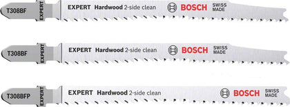 Bosch Professional Expert 'Hardwood 2-side clean' Stichsägeblatt-Set, 2-tlg., T308BF/BFP (2608900549)