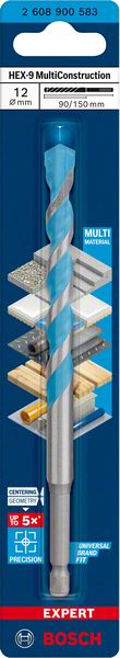 Bosch Professional Expert HEX-9 MultiConstruction Bohrer, 12 x 90 x 150 mm (2608900583)