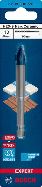 Bosch Professional Expert HEX-9 HardCeramic Bohrer, 10 x 90 mm (2608900593)