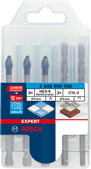 Bosch Professional HEX-9 HardCer Bohrer-Set 5tlg EXPERT (2608900596)