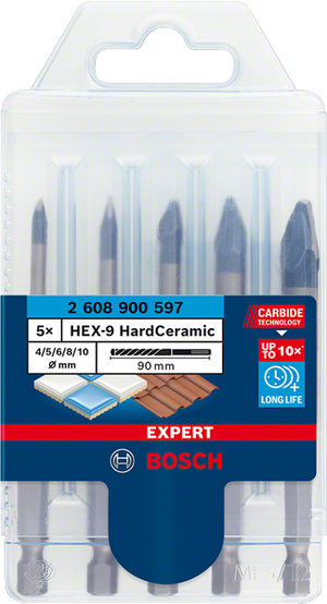 Bosch Professional HEX-9 HardCer Bohrer-Set 5tlg EXPERT (2608900597)