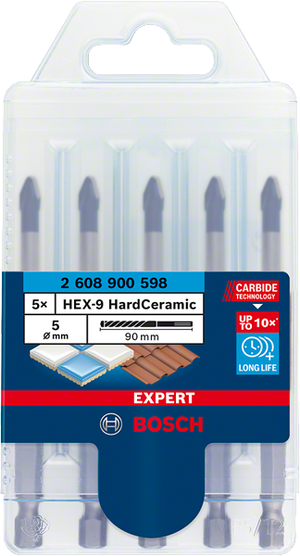 Bosch Professional HEX-9 HardCer Bohrer-Set 5tlg 5mm EXPERT (2608900598)