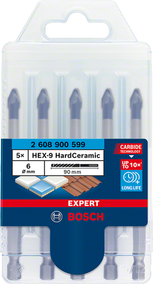 Bosch Professional HEX-9 HardCer Bohrer-Set 5tlg 6mm EXPERT (2608900599)