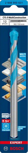 Bosch Professional Expert CYL-9 MultiConstruction Bohrer, 12 x 90 x 150 mm, d 12 mm (2608900631)