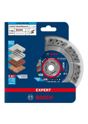 Bosch Professional Expert MultiMaterial X-LOCK Diamanttrennscheiben, 115 x 22,23 x 2,4 x 12 mm (2608900669)