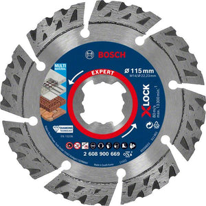 Bosch Professional Expert MultiMaterial X-LOCK Diamanttrennscheiben, 115 x 22,23 x 2,4 x 12 mm (2608900669)