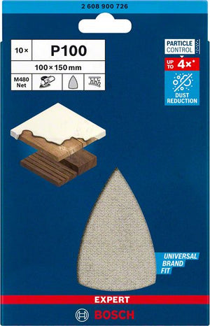 Bosch Professional Expert M480 Schleifnetz für Multischleifer 100 x 150 mm, G 100, 10-tlg. (2608900726)