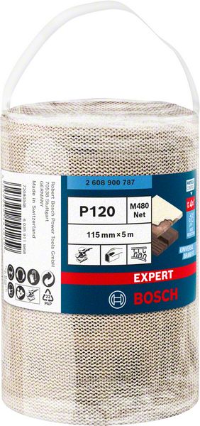 Bosch Professional Expert M480 Schleifnetzrolle, 115 mm, 5 m, G 120 (2608900787)