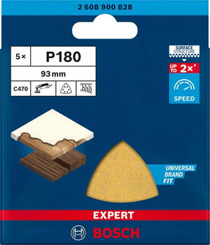 Bosch Professional Expert C470 Schleifpapier für Deltaschleifer, 93 mm, G 180, 5 Stück (2608900828)