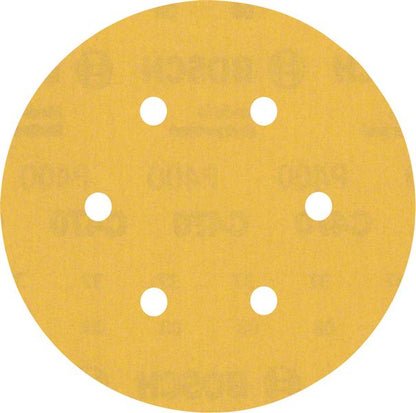 Bosch Professional Expert C470 Schleifpapier mit 6 Löchern für Exzenterschleifer, 150 mm, G 400, 50-tlg. (2608900925)