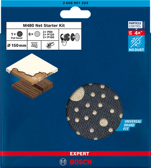 Bosch Professional Netzschleifsch.M480,150mm,StarterKit EXP (2608901203)