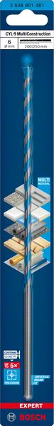 Bosch Professional Expert CYL-9 MultiConstruction Bohrer, 6 x 200 x 250 mm, d 6 mm (2608901481)