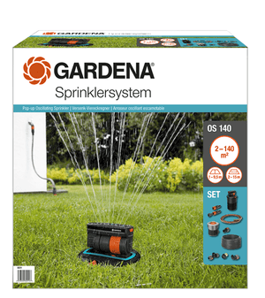 B-Ware Gardena Komplett-Set mit Versenk-Viereckregner OS 140 (8221-20)
