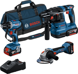 Bosch Professional Combi-Set 18VKit:GSR+GWS+GBH+3x4.0Ah+GAL (0615A5007L)