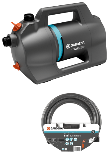 Gardena Gartenpumpe 4100 Silent mit Saugschlauch (9052-20)