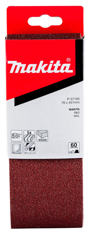 Makita Gewebeschleifband  76 x 457mm für 9910/9911, K60, 5 Stck. (P-37100)