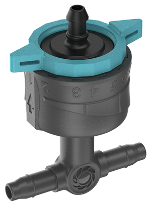 Gardena Micro-Drip-System Regulierbarer Reihentropfer 1-8 l/h, druckregulierend - Inhalt: 5 Reihentropfer, 1 Verschlusskappe (13314-20)