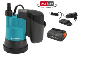 Gardena Akku-Klarwasser-Tauchpumpe 2000/2 18V P4A Ready-To-Use Set (14600-61)