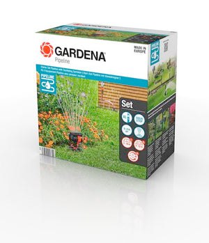 B-Ware Gardena Sprinklersystem Komplett-Set Pipeline Viereckregner (8274-34)