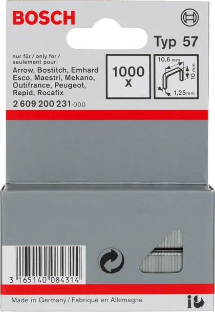 Bosch Professional 1000 Tackerklammern 12/10,6mm Typ57 (2609200232)