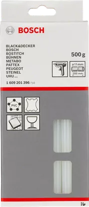 Bosch Professional Schmelzkleber 11x200mm, 500g, transparent für Heißklebepistole (1609201396)
