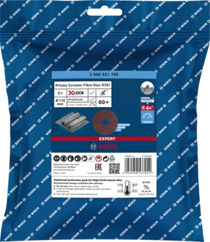 Bosch Professional X-LOCK Fiberscheibe R781,115mm,K60,5x EXPERT (2608621780)