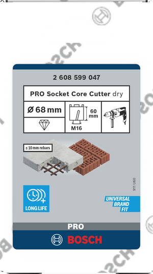 Bosch Professional PRO Dosen Trockenbohrkrone,68x60mm,M16 (2608599047)
