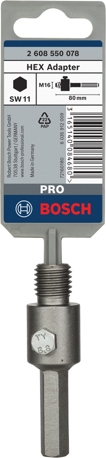 Bosch Professional PRO Hex Adapter,80mm,M16 (2608550078)