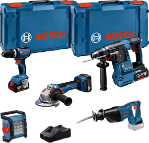 Bosch Professional 18V Profi-Set (GSB+BH+WS+SA+LI+3x5+GAL) (0615A5007S)